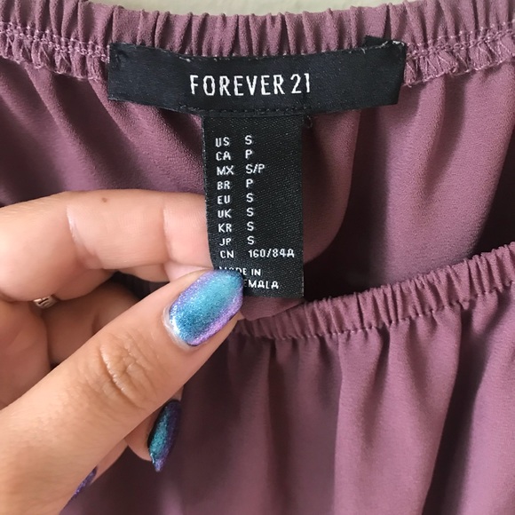 Plum sheer off the shoulder longer crop top - Picture 4 of 4